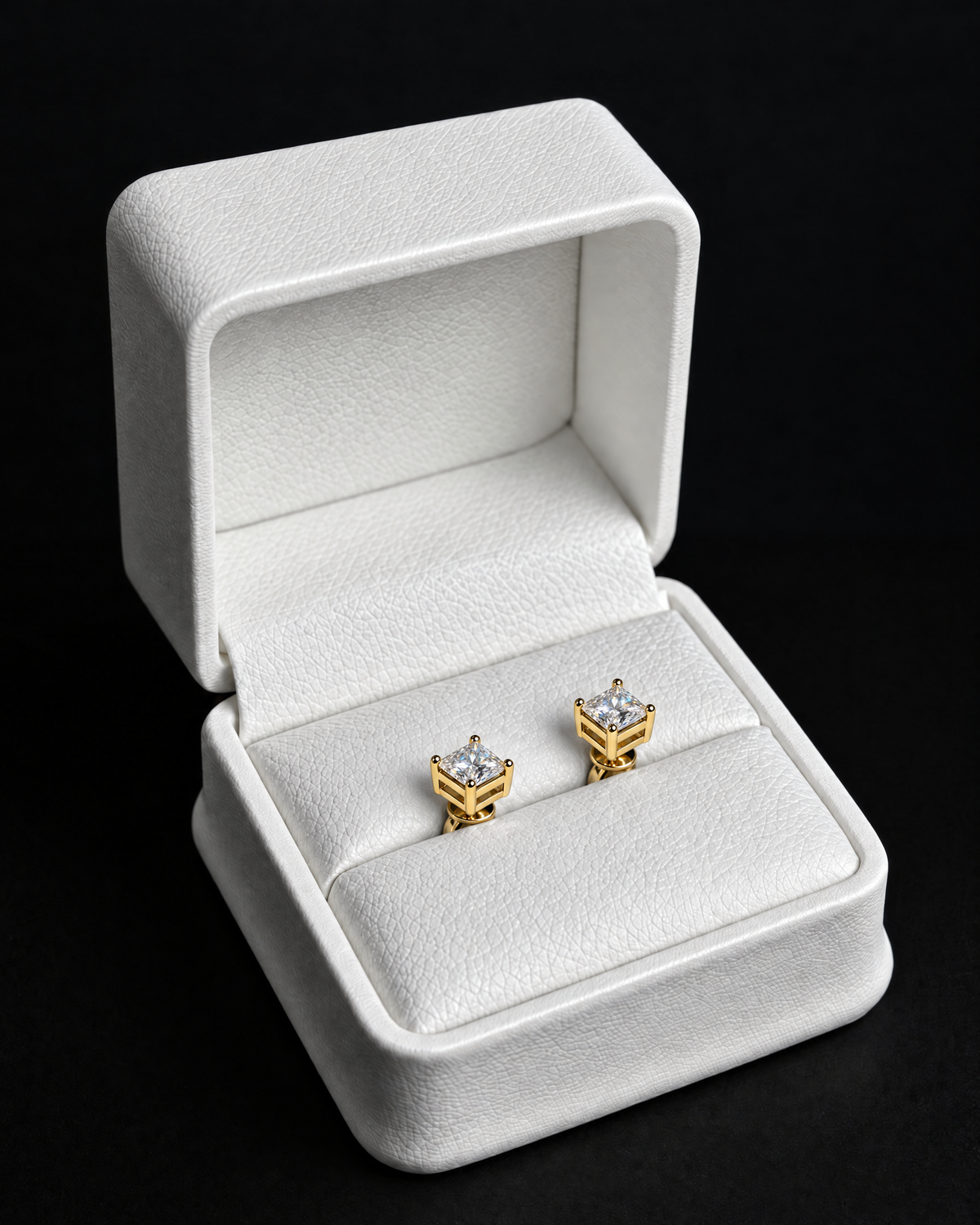 Pendientes Prism de moissanita en vermeil oro 18K — estuche completo
